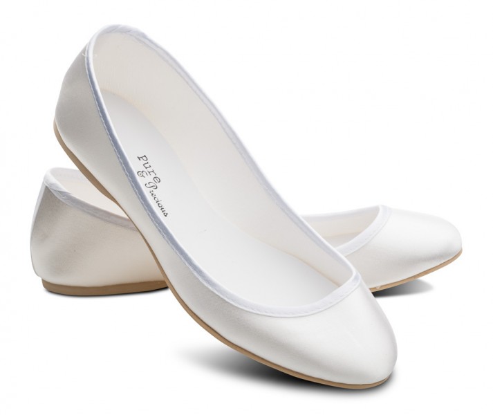 white satin communion shoes